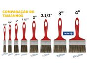 Kit 2 Trinchas Tigre 696 4 Polegadas Cerda Branca Verniz Stain Madeira