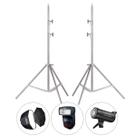 Kit 2 Tripé Iluminação Inox Greika 2m 3kg para Flash Softbox GLF-X2