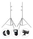 Kit 2 Tripé Iluminação Inox Greika 2m 3kg Para Flash Softbox