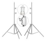 Kit 2 Tripé Inox Greika Para Estudio Flash Softbox 2m 3kg