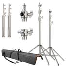 Kit 2 Tripés De Iluminação Inox Greika Fcs288l 2,5m Para Até 15kg + Bolsa De Transporte 110cm
