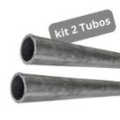 Kit 2 Tubos Galvanizado 1/2 X 50Cm Apoio Bancada Pia Cozinha