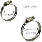 Kit 2 Un Abraçadeira Regulagem 120 até 140mm Rosca 12 à 14cm Metal 12mm Espessura Aço Para Mangueira