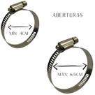 Kit 2 Un Abraçadeira Regulagem 40mm até 65mm Rosca 4 à 6,5 cm Metal 12mm Espessura Aço Para Mangueira