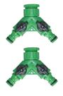 Kit 2 Un. Conexão Y com 2 Saídas Para Conector Engate Rápido De Torneira de Jardim com Abre e Fecha