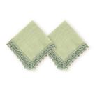 Kit 2 Un Guardanapos Tecido Renda Celadon 45X45Cm Rafimex