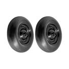 Kit 2 un roda maciça pu 3.50-8 rol.rolete 1" aro aço 150kg