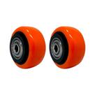 Kit 2 un roda pvc laranja 2 pol 50kg p/ rodízio