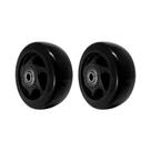 Kit 2 un roda pvc preto 4 pol 100kg p/ rodízio