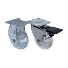 Kit 2 un roda rodízio fixo e giratório freio gel 2 pol 50mm