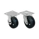 Kit 2 un roda rodízio fixo giratório borracha moldada 8 pol Kit 2 un roda rodízio fixo giratório borracha moldada 8 pol