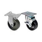 Kit 2 un roda rodízio fixo giratório freio polipropileno 4" Kit 2 un roda rodízio fixo giratório freio polipropileno 4"