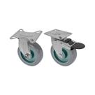 Kit 2 un roda rodízio fixo giratório freio trava pvc bp 5"