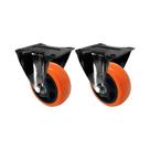 Kit 2 un roda rodízio fixo pvc laranja 3 polegada 75mm móvel Kit 2 un roda rodízio fixo pvc laranja 3 polegada 75mm móvel