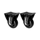 Kit 2 un roda rodízio fixo pvc preto 3 polegada 75mm móvel Kit 2 un roda rodízio fixo pvc preto 3 polegada 75mm móvel