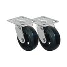 Kit 2 un roda rodízio giratório borracha moldada 6 pol