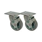Kit 2 un roda rodízio giratório freio pvc bp 5 pol 130mm