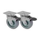 Kit 2 un roda rodízio giratório freio trava pvc bp 5" 130mm