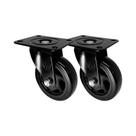 Kit 2 un roda rodízio giratório pvc preto 1.5/8 pol 40mm