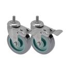 Kit 2 un roda rodízio giratório rosca trava pvc bp 5" 130mm