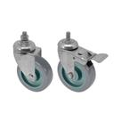 Kit 2 un roda rodízio rosca giratório freio trava pvc bp 5" Kit 2 un roda rodízio rosca giratório freio trava pvc bp 5"