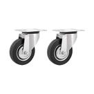 Kit 2 un rodízio giratório borracha preta 4" 101mm 60kg leve Kit 2 un rodízio giratório borracha preta 4" 101mm 60kg leve