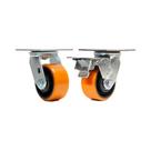 Kit 2 un rodízio giratório freio poliuretano ferro pu 6"