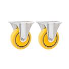 Kit 2 un rodízio roda fixo pvc amarela aço 5" 127mm