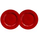 Kit 2 Un Sousplat Vermelho Polipropileno 33Cm Rafimex