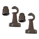 Kit 2 Un Suporte Plástico Varão Cortina Simples Comum Ilhós Argola 19mm Cor Par Ponteira Inclusa Com base