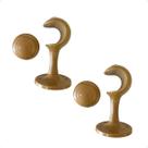 Kit 2 Un Suporte Plástico Varão Cortina Simples Comum Ilhós Argola 28mm Cor Par Ponteira Inclusa