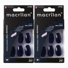 Kit 2 Unhas Postiças Bailarina Azul Marinho UP402 - Macrilan
