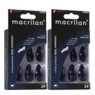 Kit 2 Unhas Postiças Stiletto Azul Marinho UP502 - Macrilan