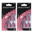 Kit 2 Unhas Postiças Stiletto Rose UP507 - Macrilan