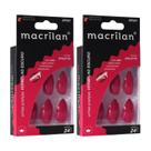 Kit 2 Unhas Postiças Stiletto Vermelho Escuro UP501 - Macrilan