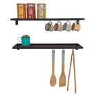 KIT 2 Uni Prateleira Strassis Design SD-3020 Metal Cor: Preto