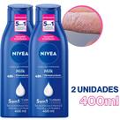 Kit 2 Unid Creme Corporal Hidratação Intensa 400ml Milk Pele Seca Extrasseca