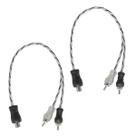 Kit 2 unidade Cabo RCA Y 2M/1F Ouro Blindado Preto Injetado Plug Metal Instalação Som Automotivo Módulo Amplificador 4mm