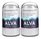Kit 2 unidade desodorante Alva 60g Sem Aluminio, 24h com Perfume