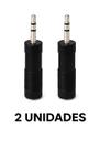 Kit 2 Unidades Adaptador P2 para P10 Estéreo Conecte Fone em Mesa de Som, Instrumentos