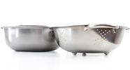 Kit 2 Unidades Bacia Para Salada e Escorredor De Massas Em Inox