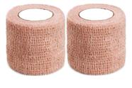 Kit 2 Unidades Bandagem Elástica Adesiva 5cm X 4,5m Bege