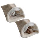kit 2 unidades Cama para pet toca Para Gatos Saco De Dormir Pelúcia Dupla Conf. tamanho p