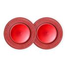 Kit 2 Unidades Sousplat Redondo Vermelho Fosco 33Cm Rafimex