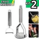Kit 2 Utensílio Amassador Espremedor de Batata Inox e Decascador Inox Frutas Legumes Alta Qualidade Kit 2 Utensílio Amassador Espremedor de Batata Inox e Decascador Inox Frutas Legumes Alta Qualidade