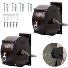 Kit 2 Varais Retrátil Parede Recolhível de Roupas Corda 30m Preto