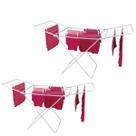 Kit 2 Varal Chão Com Abas 174x95cm Aço Dobrável Roupa Apartamento Lavanderia - Mor Kit 2 Varal Chão Com Abas 174x95cm Aço Dobrável Roupa Apartamento Lavanderia - Mor