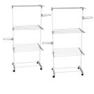 Kit 2 varal inox 160cm 3andares organizador multifuncional lavanderia apartamento cinza e branco dobravel Kit 2 varal inox 160cm 3andares organizador multifuncional lavanderia apartamento cinza e branco dobravel