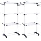 Kit 2 varal organizador multifuncional ferro preto e branco chão interno externo dobravel inox casa 160cm