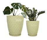 Kit 2 Vaso De Planta Polietileno Jardim Varanda Modernon1+n2 bege